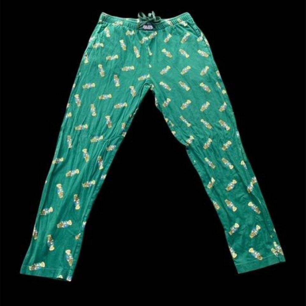 Polo Ralph Lauren Green Polo Bear Jersey Pajama Bottoms Lounge Pants Size Med